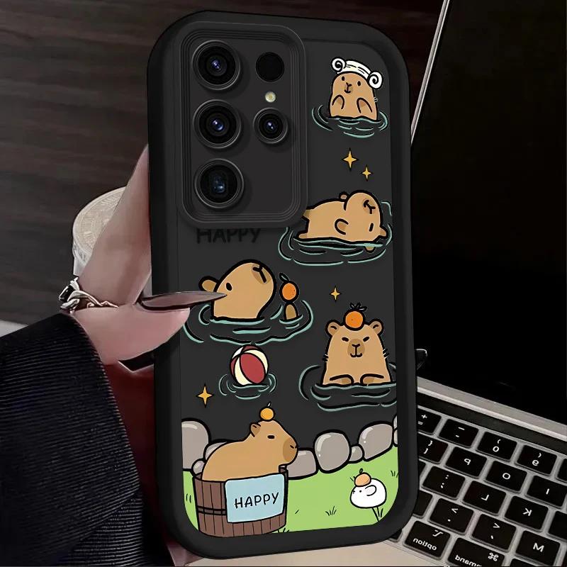 Urocza Impreza Kapibar Dla Etui Samsung Galaxy S24 S23 S22 S21 Ultra Fe A55 A54 A53 A52 A35 A25 A15 A14 5G Telefon Pokrowiec Y2k