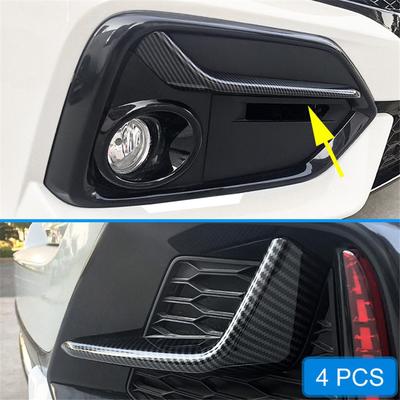 4 X Front & Rear Bumper Fog Light Trim Cover For 2020-2021 Honda Civic Hatchback