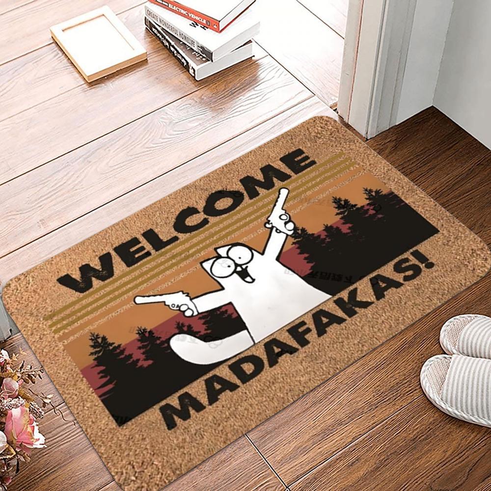 

MADAFAKAS Carpet Pattern Mat Outdoor Non-slip Easy To Clean Cat Rug Resistant Doormat Washroom Entrance Decor Washable Carpet 30x50cm
