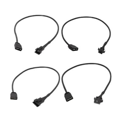 Lot de 2 Câbles Connecteurs ARGB 5v12v SM3/4Pin vers Adaptateur Femelle 3PIN Câble d'Extension ARGB pour Boîtier PC DEEPCOOL/Lian Li