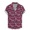 Men's Sugar Skull Floral Shirt 3D Print Hawaiian Short Sleeve Button Down Summer Oversized Streetwear Tops
