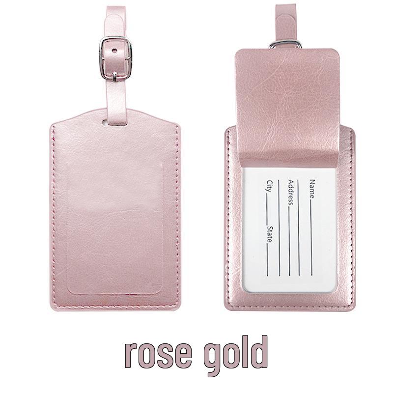 Metal Buckle Boarding Pass and PU Leather Luggage Tag with Hot Stamped Paper Card