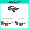 Gafas de Sol Cuadradas con Letra F para Mujer Protección Solar UV400 Accesorios de Moda Para Viajes y Fiestas