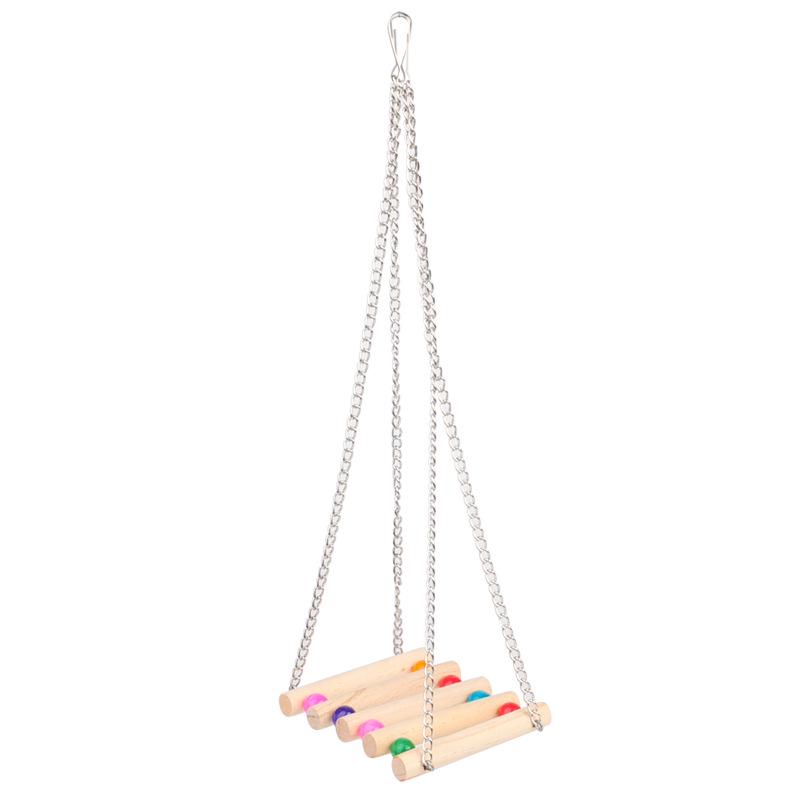 

Wooden Hanging Bridge Swing Bird Perch: Parrot Chewing Toy for Xuanfeng, Tiger Skin, Peony Birds