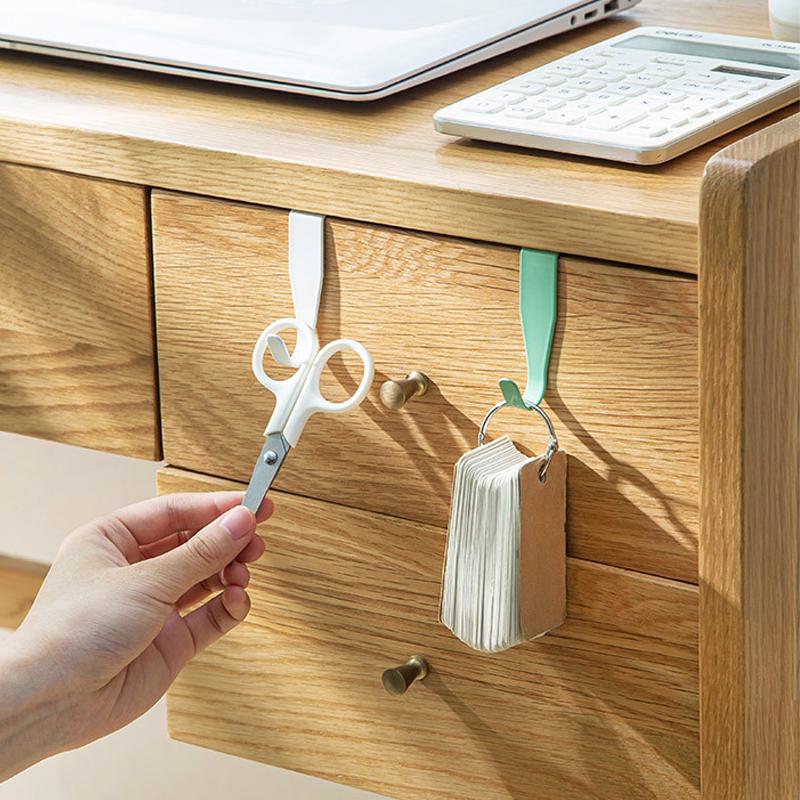 4 Stück Schranktürhaken Bunt Küchentür Rückseite Aufhänger Schublade Büro Tisch Schlüssel Tasche Aufbewahrungshaken Für Zuhause Badezimmer Zubehör