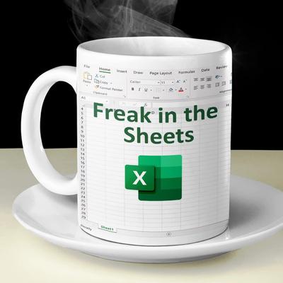 Spreadsheet Excel Coffee Mug Funny Gifts Freak Gifts Mug Christmas Gifts, Stocking Stuffers