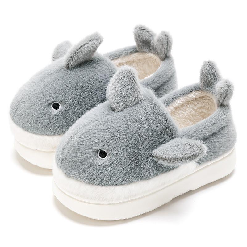 Children's cotton shoes boys winter new indoor home piled thickened whale bag and slippers women's autumn and winter