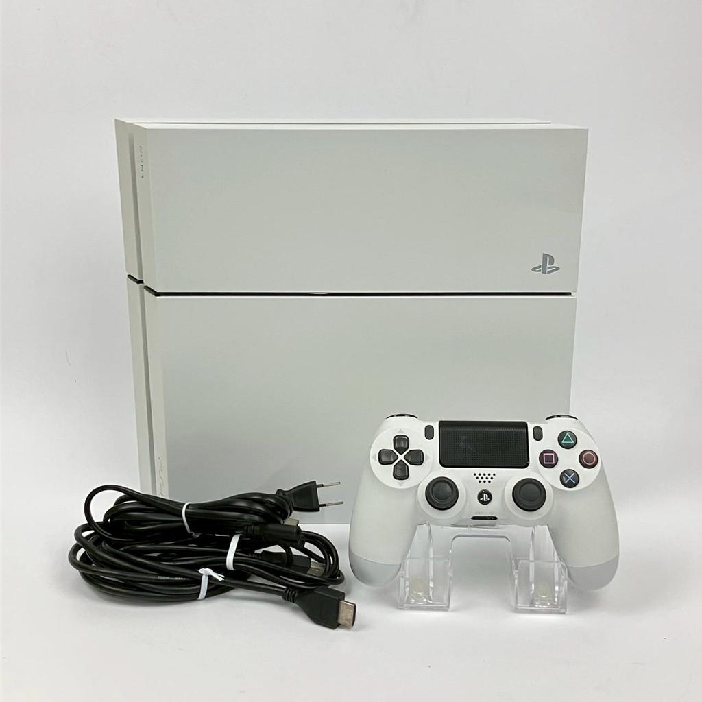 Sony PlayStation 4 PS4 CUH-1000 Series Black White Console 500GB & Controller Cable Used