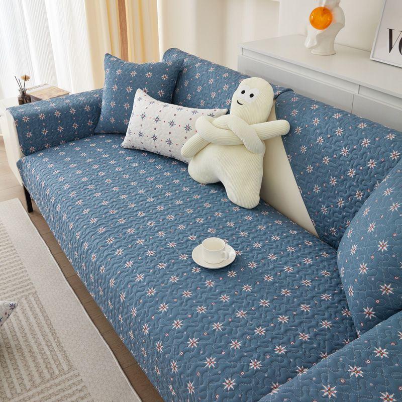 

Скандинавская Нескользящая Всесезонная Подушка для Дивана Подушка Нейтральная Хлопковая Ткань Подушка для Дивана Стеганая Машинная Стирка Нейтральная Универсальная Blue(Snowflake Blue) 50*70 pillowcase
