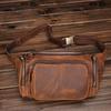 Neue große Bauchtasche aus echtem Leder, lässig und modisch für Herren, mit geschichtetem Rindsleder und Retro-trendiger Einzel-Schulter-Crossbody-Tasche