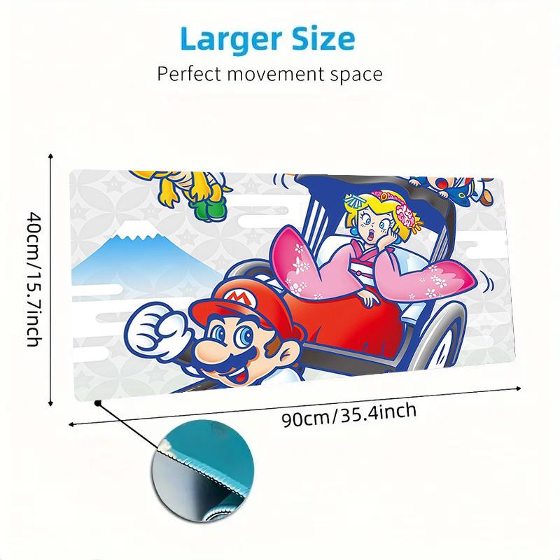 Super Mario2 Print  Cushion Non-slip Laptop Tablet Big Mousepad XXL Mat Mini PC Playmat With Lock edge