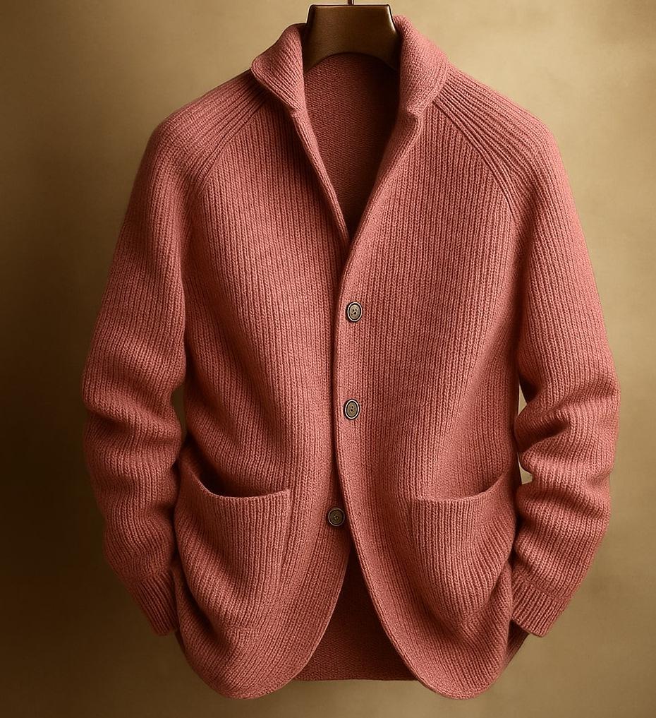 Herren Strick-Cardigan mit V-Ausschnitt und drei Knöpfen, Kollektion 2026