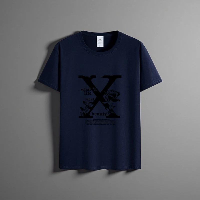 Sommer neues Unisex vielseitiges reines Baumwoll-T-Shirt modisches lässiges Rundhals-Oberteil atmungsaktive lockere Passform Print Kurzarmhemd