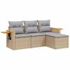 Vidaxl 4-Cz. Set di Mobili da Giardino con Cuscini, Beige, Polyrattan