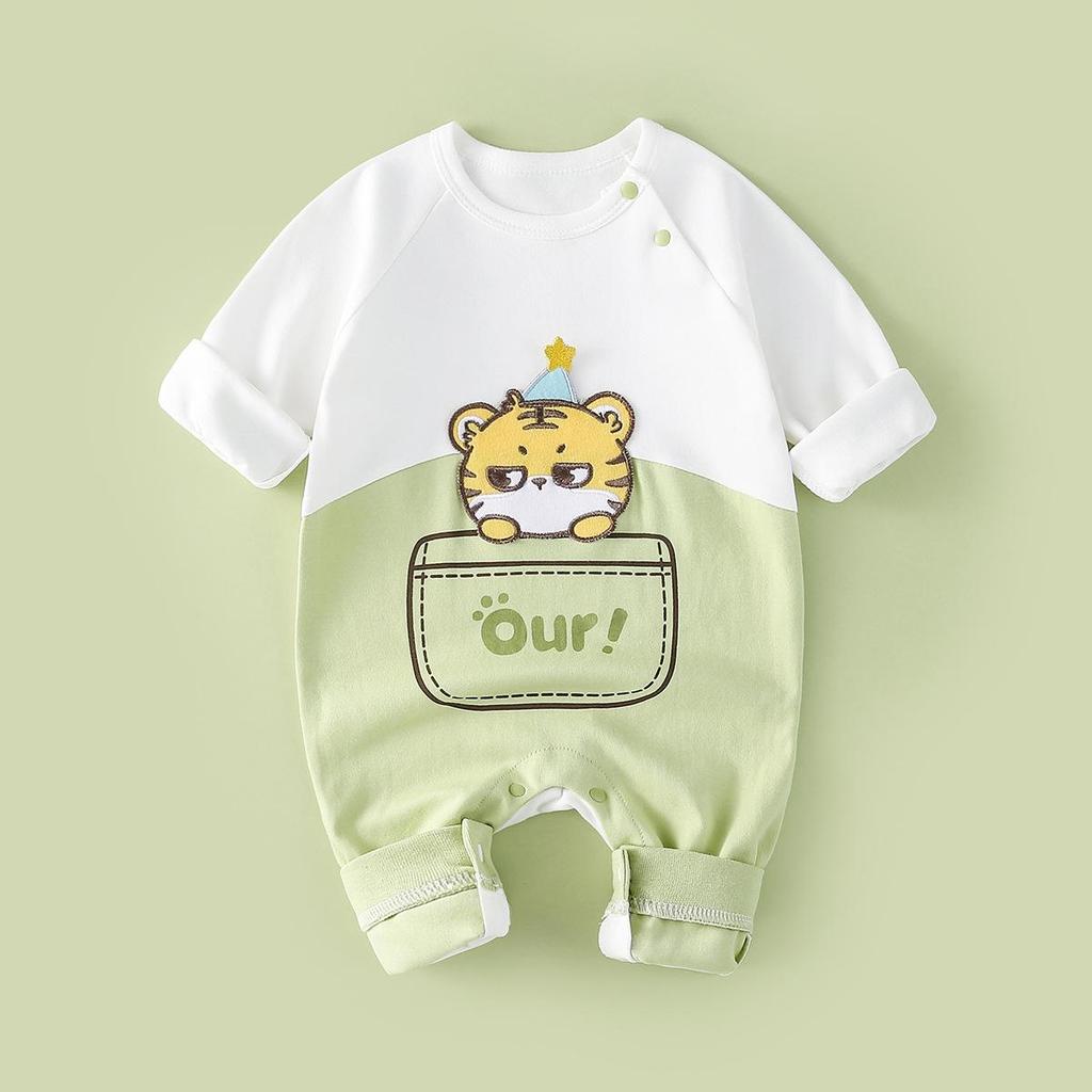 Newborn Unisex Cotton Rompers: Long Sleeve Onesies for Spring & Autumn