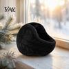 Adjustable Fuzzy Earmuffs Winter Ear Muffs for Women Men, Foldable with Thickened Cozy Protectors Plush Lining, Soft Knit Thermal Warmers Outdoor