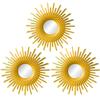 3PC/Set Wall Decor Round Wall Mirror Sets Hanging Mirror Gold Hanging Mirror Living Room Background