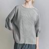 Ladies Fashion Round Neck Cotton Linen Solid Color Loose Top T-shirt