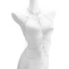 Draped Body Chain Jewelry Alloy Multi-Chain Torso Accessory for Vacation Outfits, Bikini Styling, Parties and Beachwear