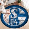FC Schalke 04 Round Area Rug,Carpet Rug for Living Room Bedroom Sofa Playroom Decor,Non-slip Floor Mat