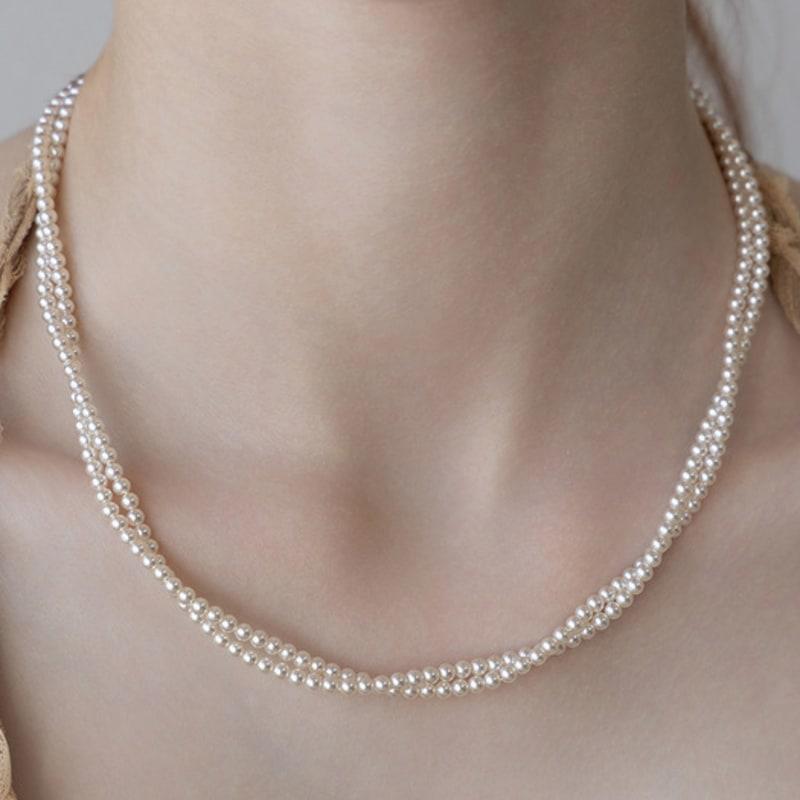 TATIANA Double Pearl Twist Necklace NZ2482