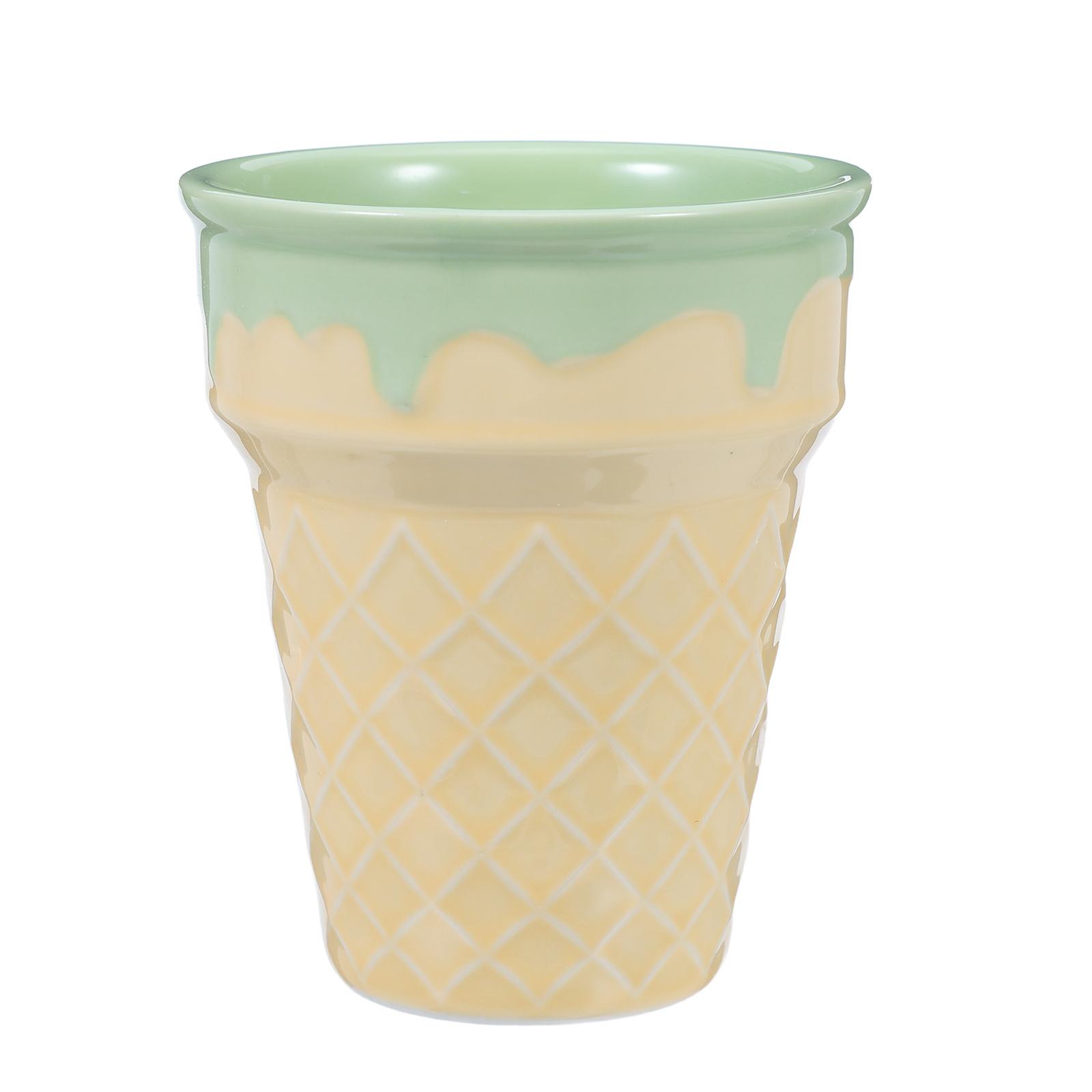 

Кружка в виде рожка для мороженого: Керамическая конусообразная кофейная чашка для холодного кофе, йогурта, парфе, многоразовая десертная миска, кавайная чашка для напитков other