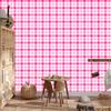 Pink Checkered Wallpaper Powder Pink and White for Living Room and Bedroom 50x1000