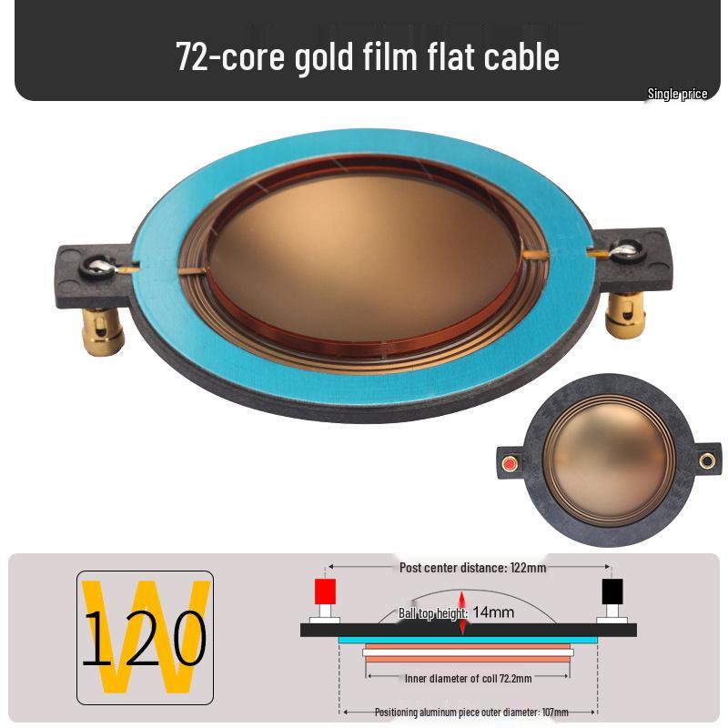 72.2mm Round Frame Tweeter Voice Coil with Flat Wire - 72-Core Speaker Repair Accessory