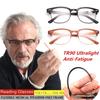 TR90 Reading Glasses Ultra Light Anti Fatigue Reading Glasses Frame Portable Glasses for Men Retro Degrees + 1.0 To+ 4.0