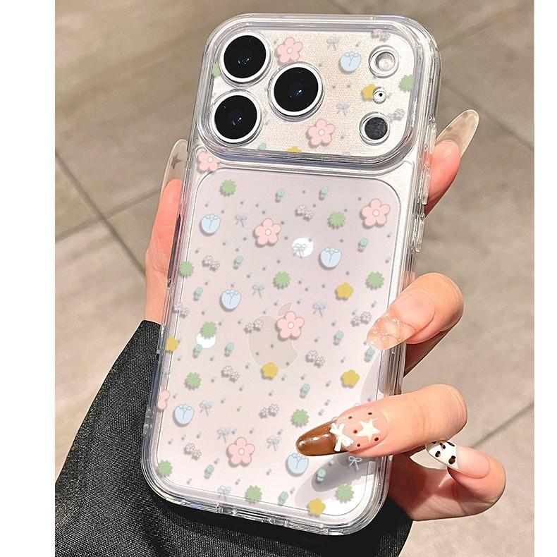 Fresh flower is suitable for Apple 17 mobile phone case iphone16promax cartoon 15plus new 14 all-inclusive.