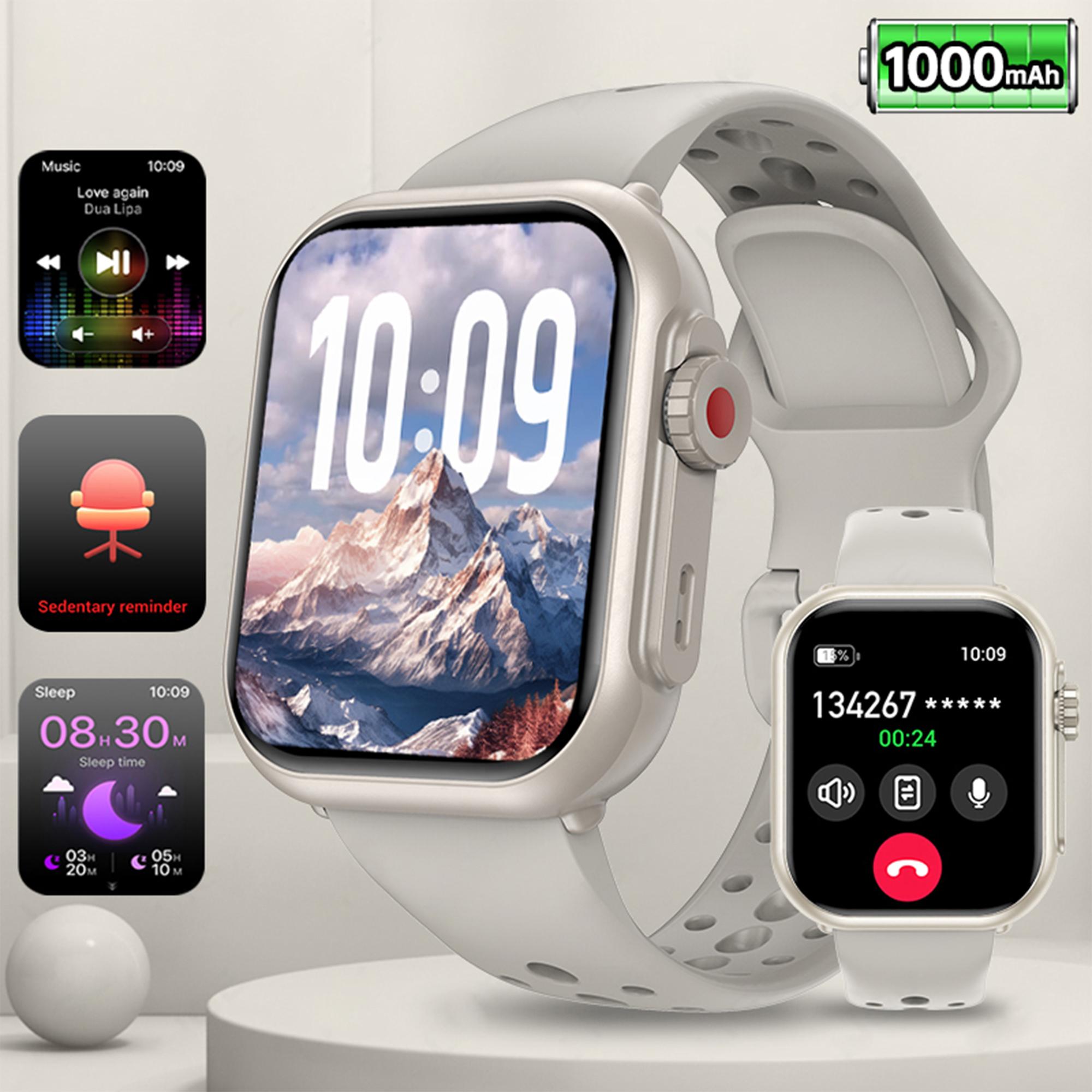 

LIGE Новые смарт-часы с аккумулятором 1000 мАч, Bluetooth-вызовом и монитором здоровья, мужские серебряный