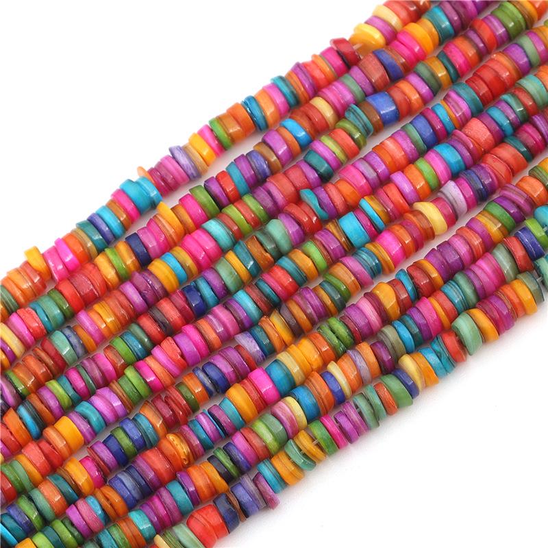 Naturmuschel gefärbter runder Scheiben-Abstandshalter für DIY Armband- & Halskettenherstellung