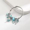 Adjustable Stainless Steel Bracelet Ballet Girl Bow Heart Rhinestone Charms Bangles