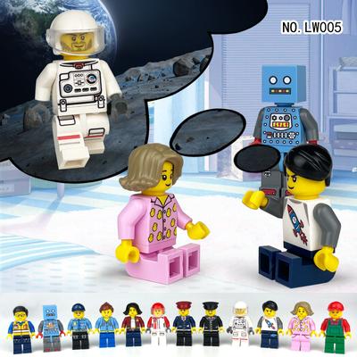 LW005 City Series Astronaut Human Racer Male Farmer Police Engineer Building Block Toy