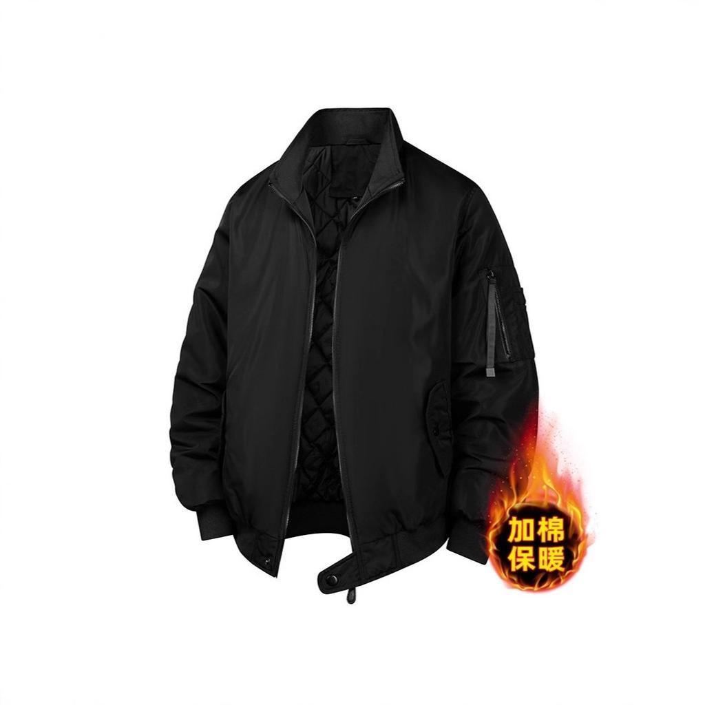 Autumn and winter casual cotton jacket men's stand-up collar casual simple baseball jacket one piece