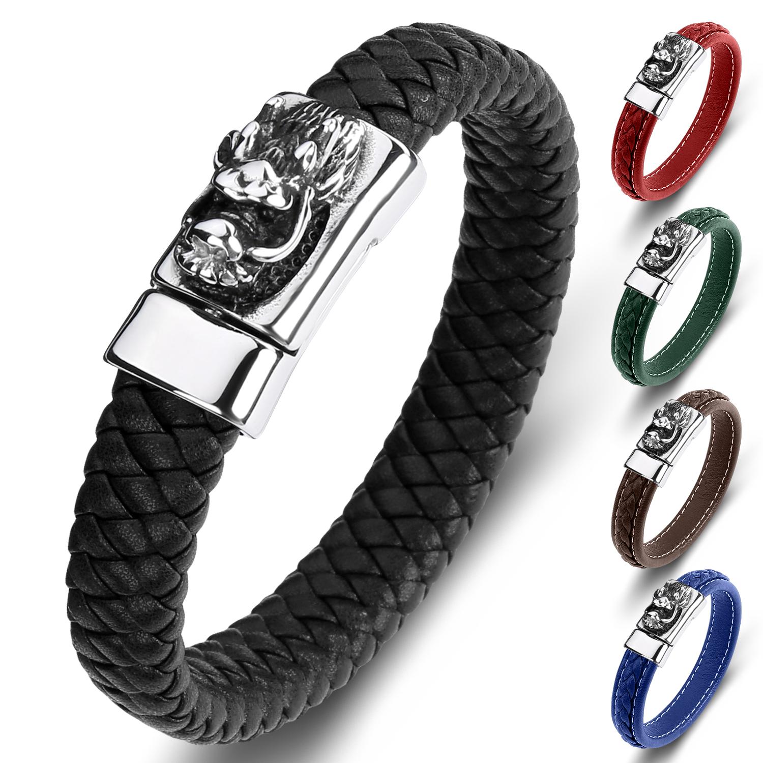 

Персонализированный браслет из нержавеющей стали с магнитной пряжкой и тотемом дракона