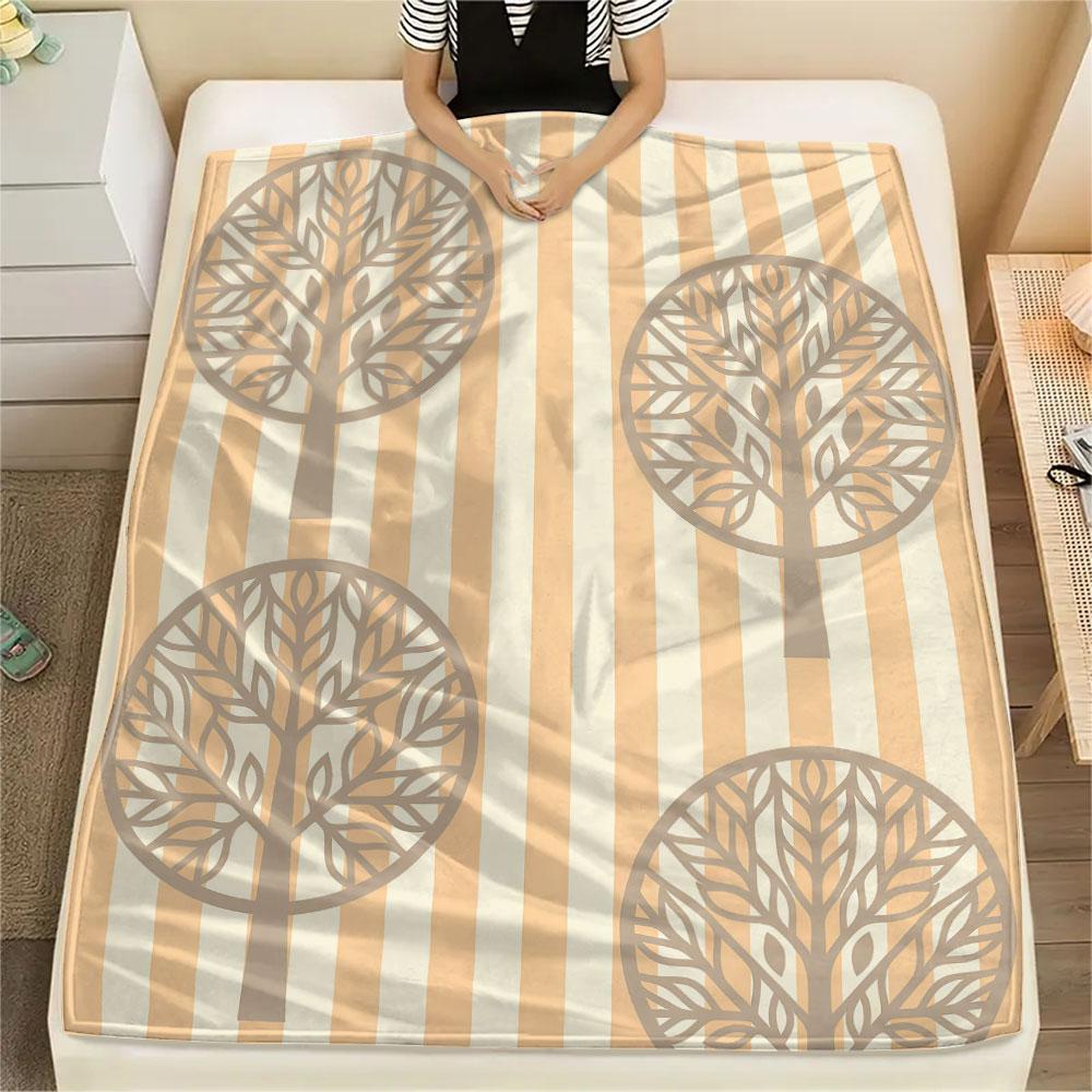 1PC Tree Graphic Print Flannel Blanket High quality All Seasons for Home Decor Warmth and Comfort Christmas Gifts Birthday Present