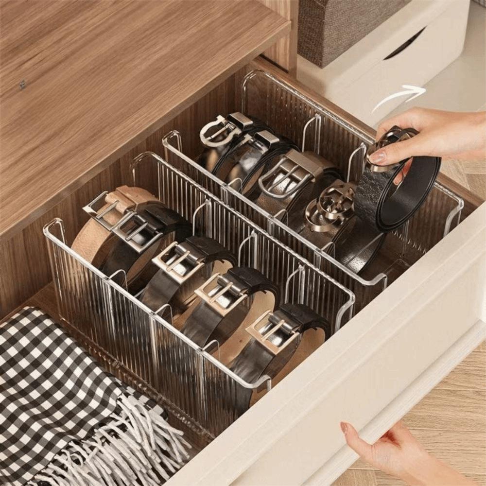 Space Saving Large Capacity Storage Container Transparent Stackable Storage Box Removable Dividers Organizing Box Makeup