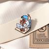 Cute Cat Elements Metal Badge - Everyday Style Enamel Buttons In Front of the Computer - Colorful Alloy Brooch for Clothing, Backpacks and Jeans