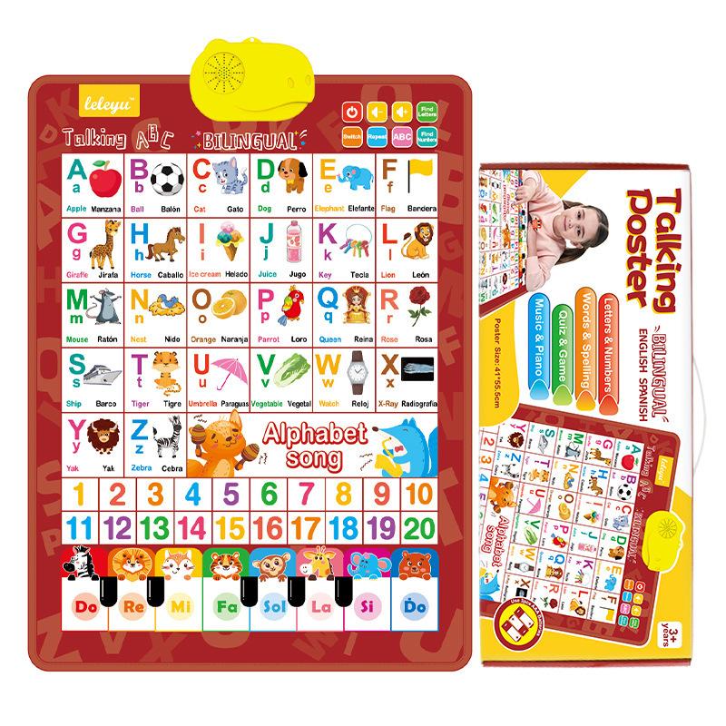 

ABC Learning for Toddlers Learning Toys En/Spanish Electronic Interactive Wall Chart with Musical Alphabet Educational Gifts