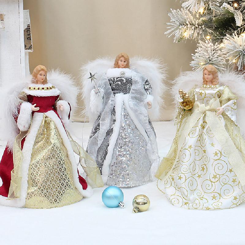 Stilvoller Amerikanischer Stil Geflügelter Engel Baumspitze Stern Für Weihnachtsfeiern