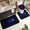 3pcs Real Oviedo Pattern Flannel Nonslip Absorbent Washable Decorative Bathroom Home Toilet Seat Cover Mat