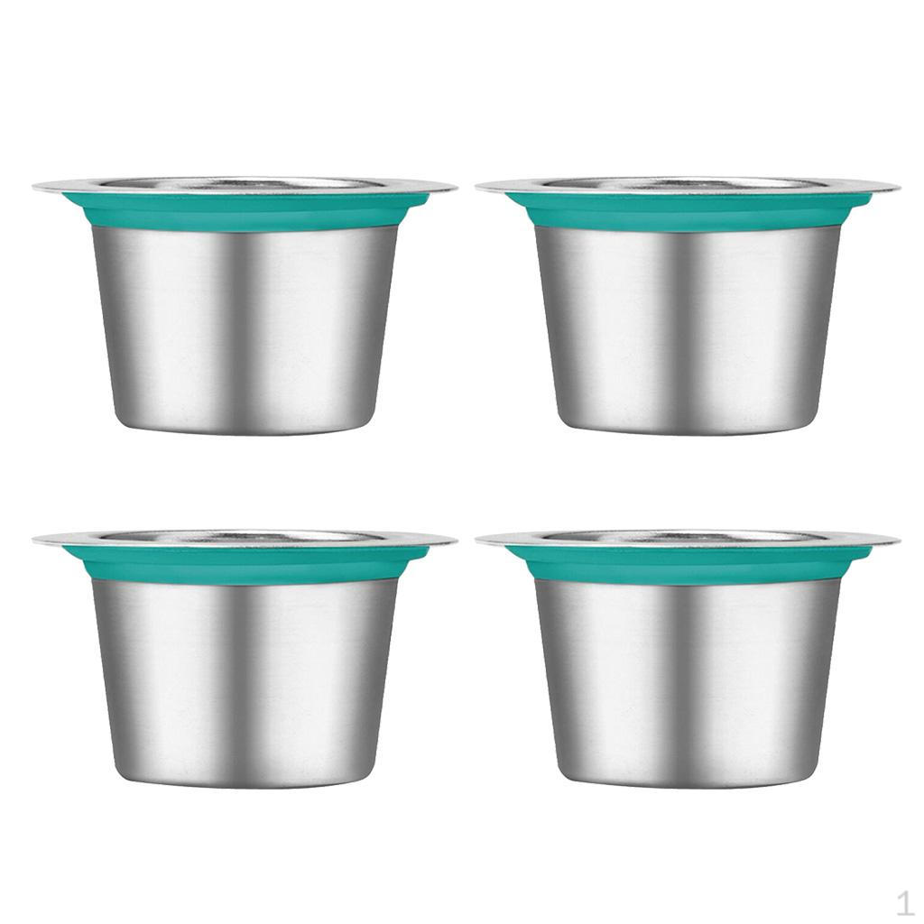 4Pcs Stainless Steel Refillable Reusable Coffee Filter