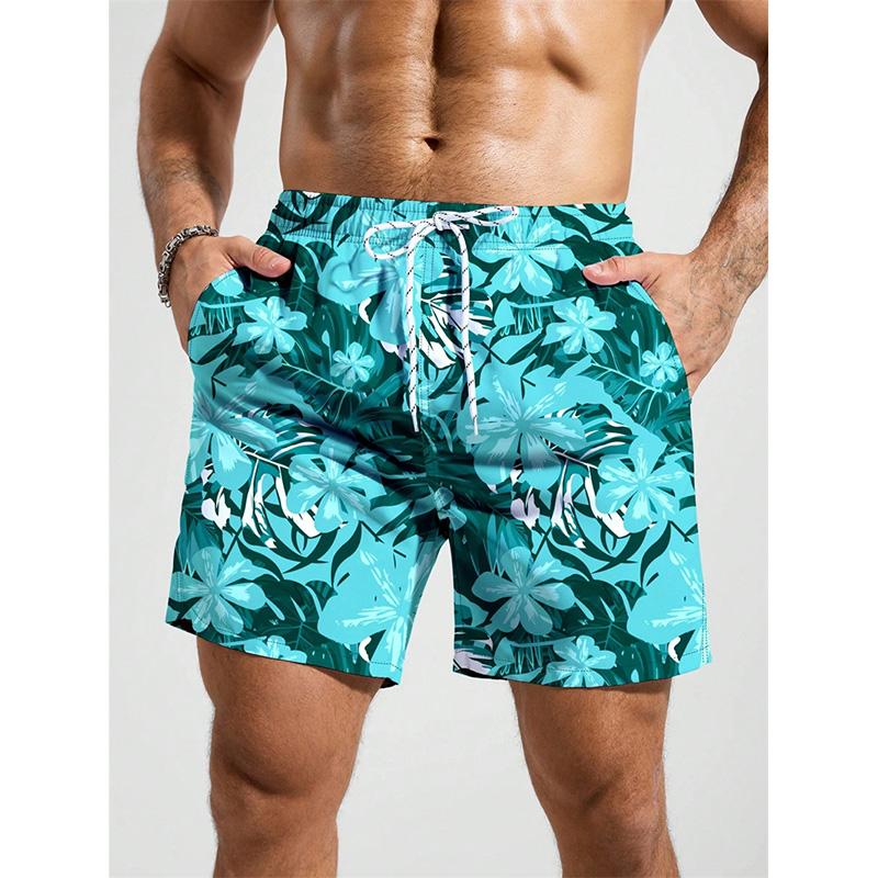 Summer Beach Style 3D Printed Loose Plus Size Quick Drying Shorts S