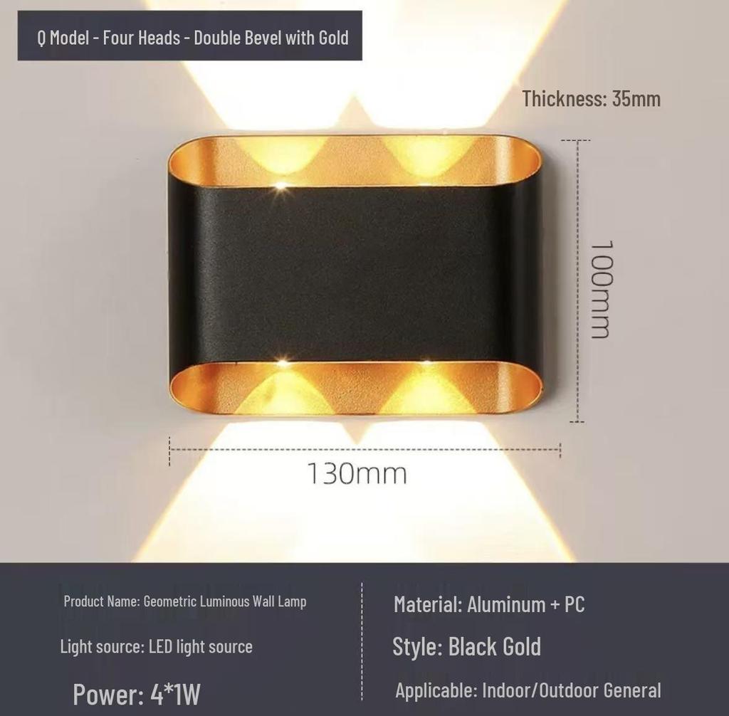 Modern Minimalist Four-Leaf Clover Outdoor Waterproof Wall Light for Courtyard, Balcony, and Aisle Decoration