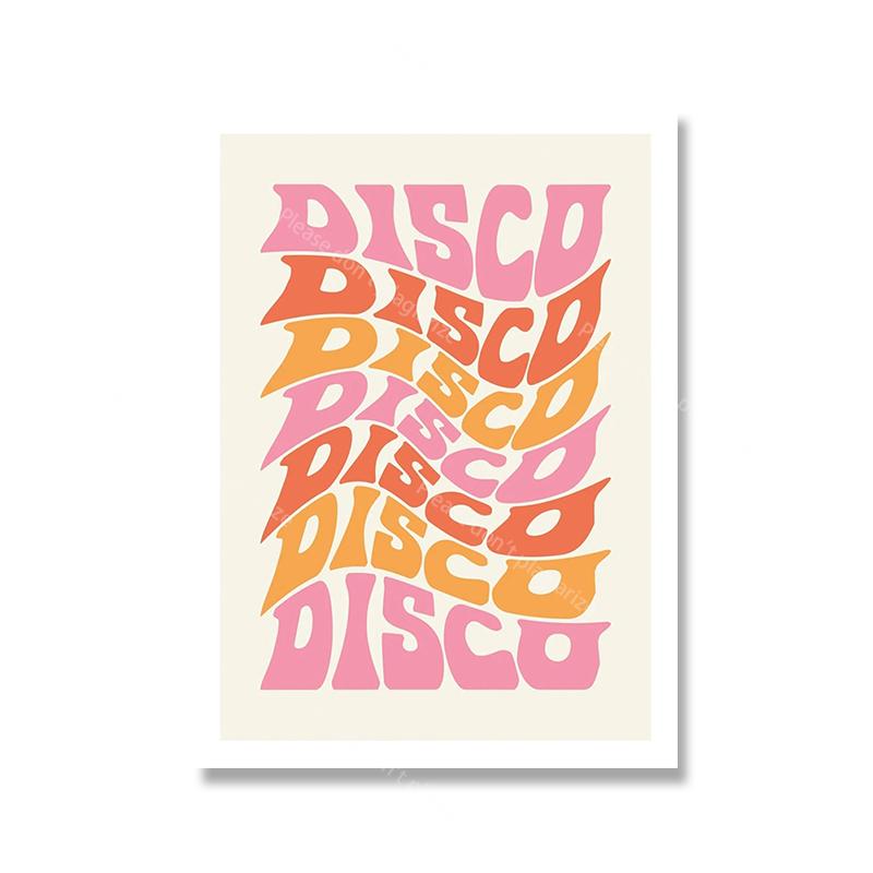 Disco Dance Fashion Print Inspired Colorful Quote Poster Housewarming Birthday Gift Wall Art Decor Prints and Canvas Paintings