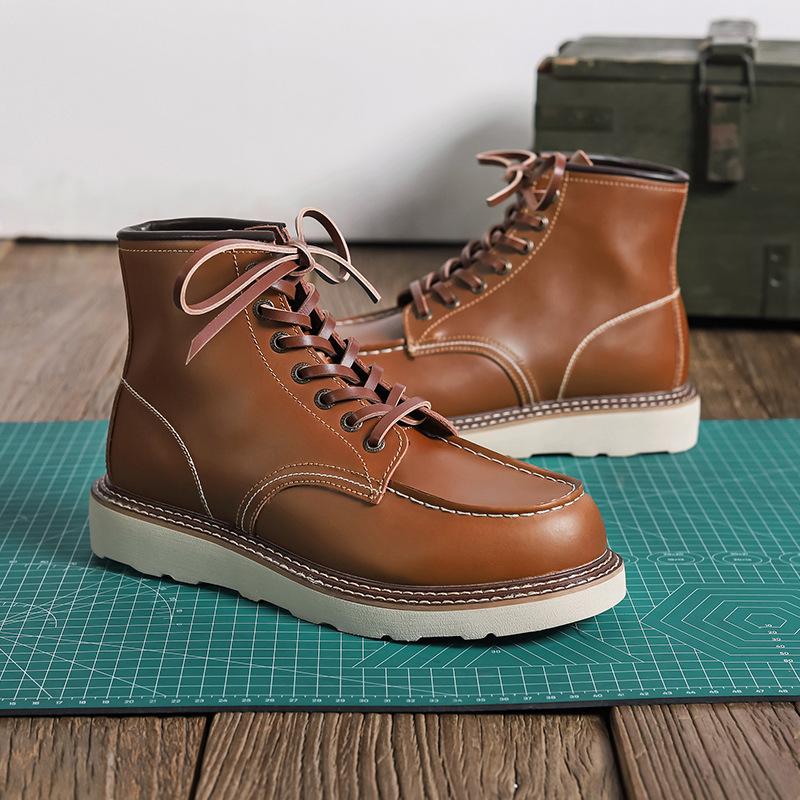 Medium Work Boots Men's Autumn and Winter American Martin Boots British Retro High-top Boots 8203-M