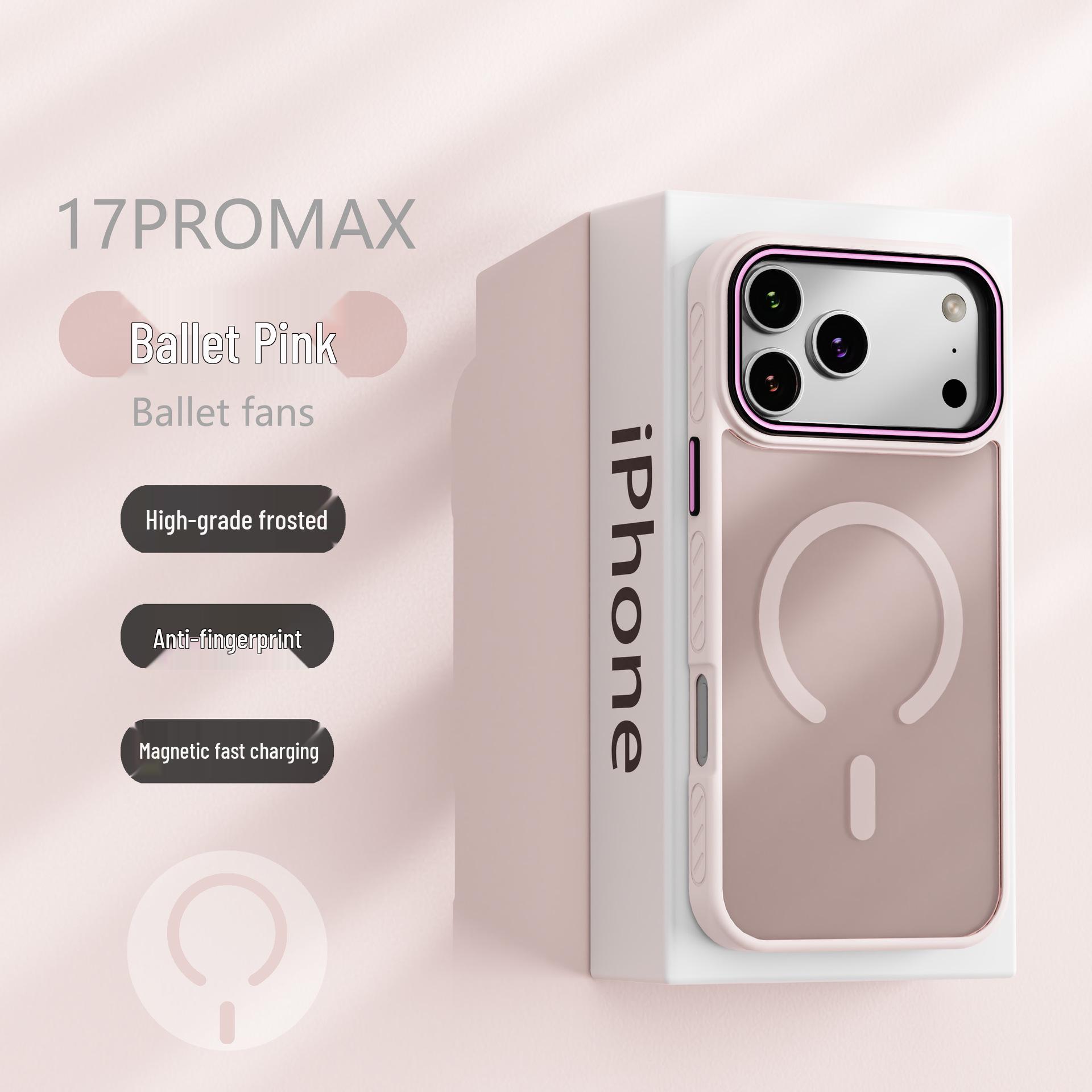 

Translucent Magnetic Anti-Slip Phone Case for Apple 17 Pro Max – Frosted, Anti-Drop, Protective for Models 13/14 iPhone 17PRO