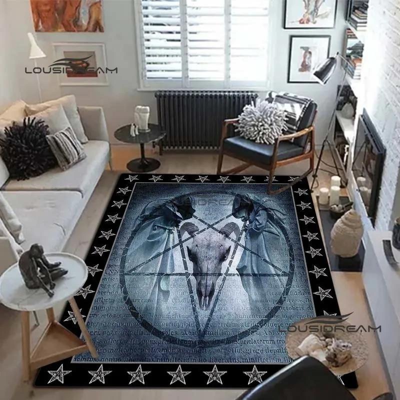 Devil Satan Lucifer Sacrifice Carpet and Rug Goat Baphont Rug Living Room Bedroom Area Carpet Study Porch Bedside Non-slip Mat