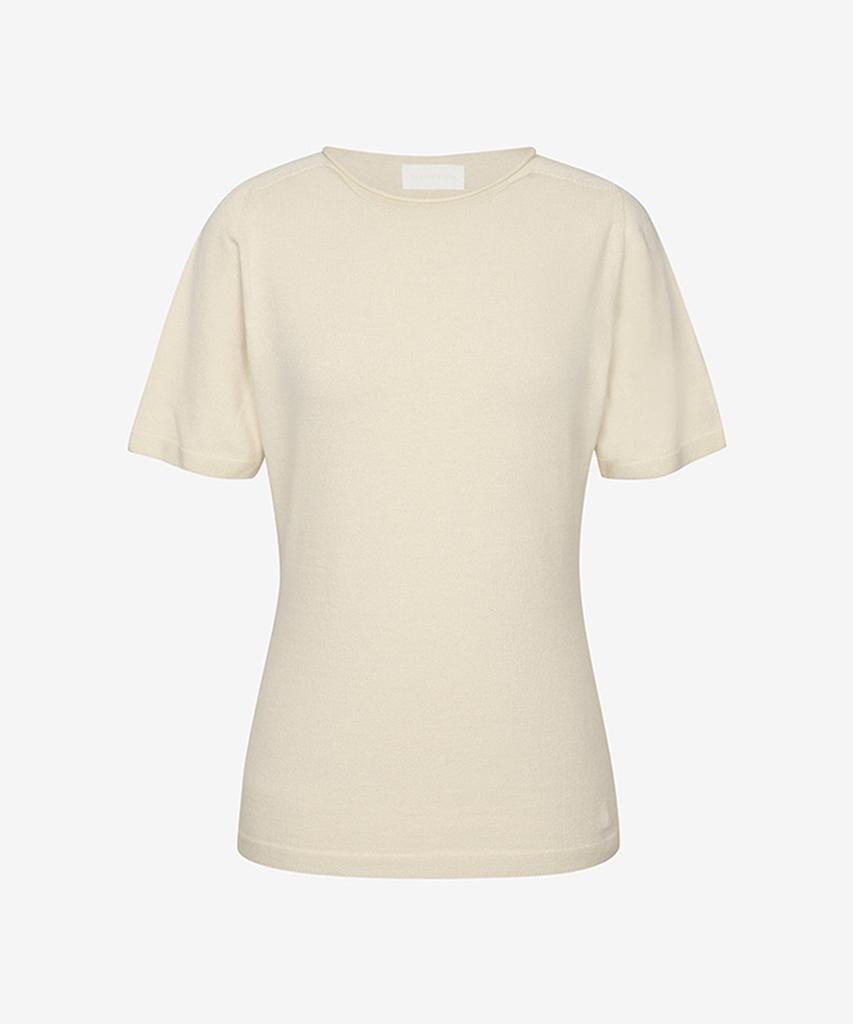 Sekeonseukin Cotton Silk Rolled Neck Short Sleeve Pullover